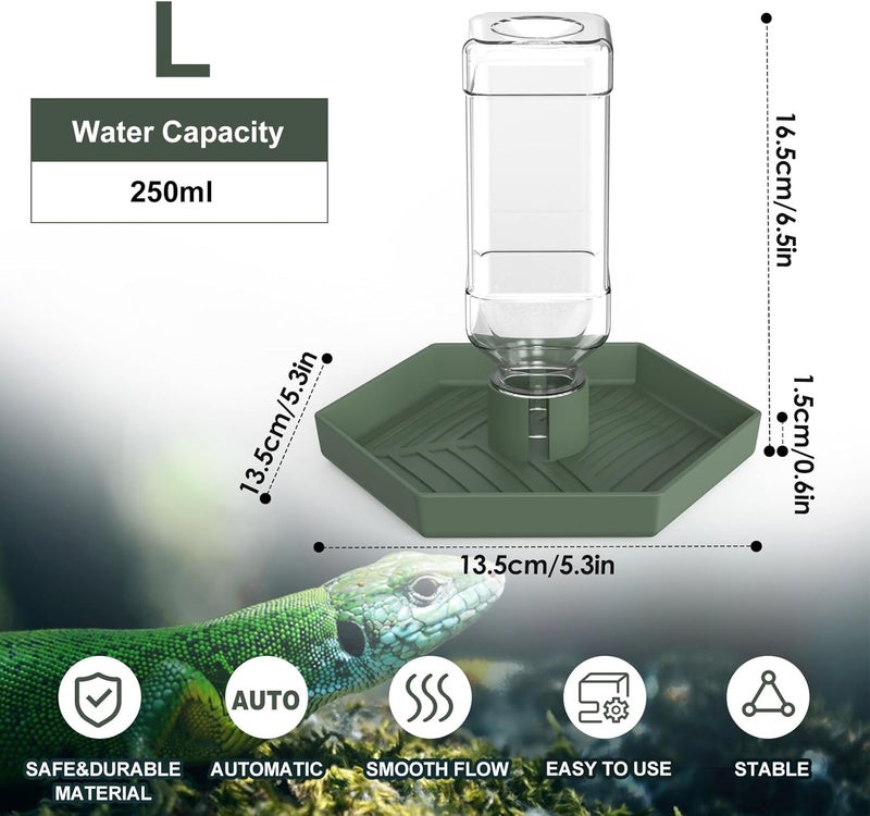 NOMOY Reptile Water Dispenser-Bearded Dragon Water Bowl - Small Water Dish for Tortoise - Bowls for Reptiles & Amphibians (L) - Image 2